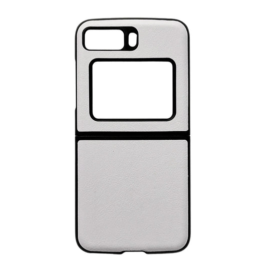 For Motorola Moto Razr 2022 Two-color Litchi Texture PU Phone Case(White) by buy2fix