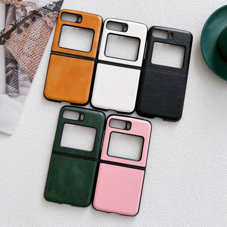 For Motorola Moto Razr 2022 Two-color Litchi Texture PU Phone Case(White) by buy2fix