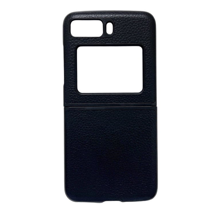 For Motorola Moto Razr 2022 Genuine Leather Lychee Texture Phone Case(Black) by buy2fix