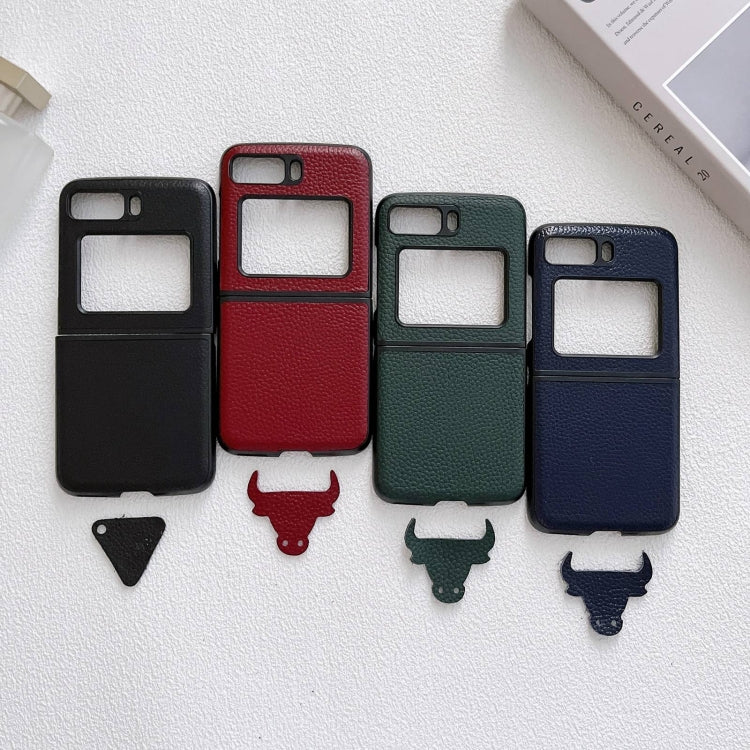 For Motorola Moto Razr 2022 Genuine Leather Lychee Texture Phone Case(Black) by buy2fix