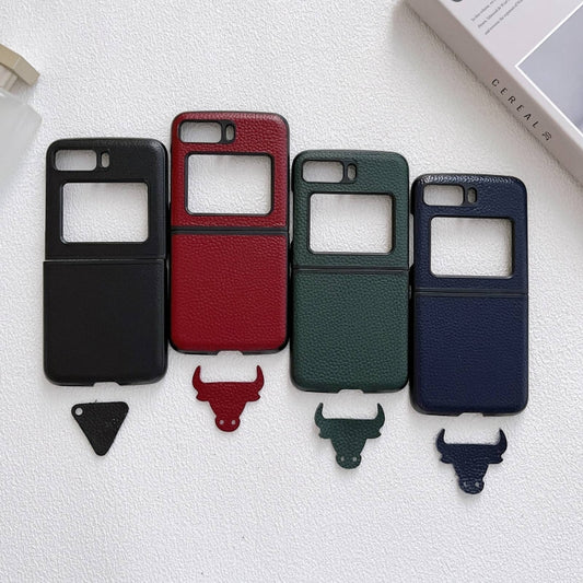 For Motorola Moto Razr 2022 Genuine Leather Lychee Texture Phone Case(Red) - Motorola Cases by buy2fix | Online Shopping UK | buy2fix
