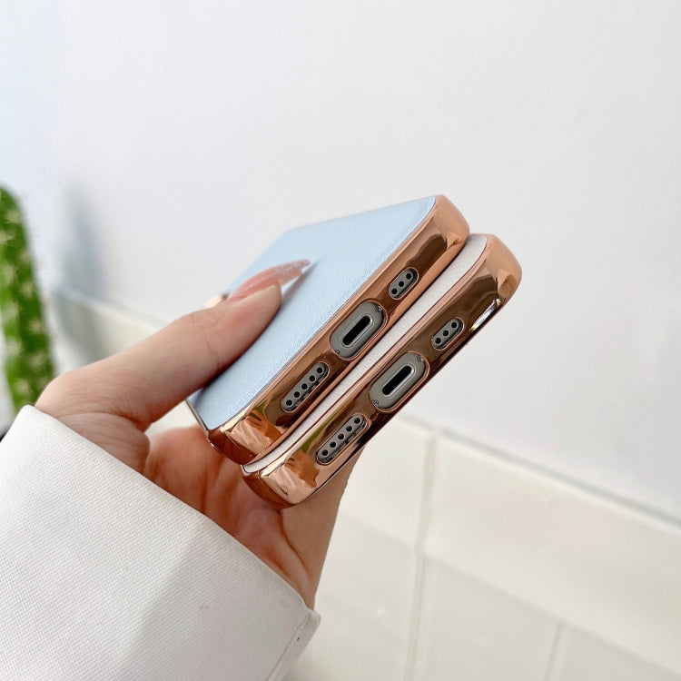 For iPhone 14 Pro Max Waves Series Nano Electroplating Genuine Leather Phone Case(Green) - iPhone 14 Pro Max Cases by buy2fix | Online Shopping UK | buy2fix