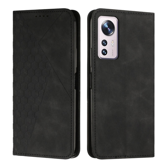 For Xiaomi 12 Lite Diamond Splicing Skin Feel Magnetic Leather Phone Case(Black)
