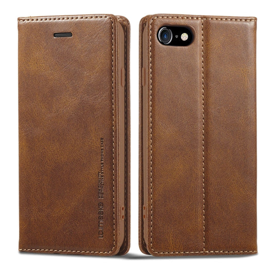 For iPhone SE 2022 / SE 2020 / 8 / 7 LC.IMEEKE RFID Anti-theft Leather Phone Case(Brown) - iPhone SE 2022 / 2020 / 8 / 7 Cases by LC.IMEEKE | Online Shopping UK | buy2fix