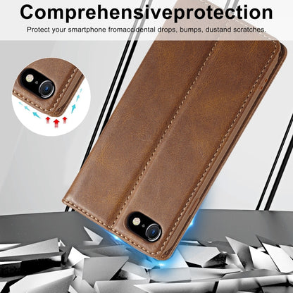 For iPhone SE 2022 / SE 2020 / 8 / 7 LC.IMEEKE RFID Anti-theft Leather Phone Case(Brown) - iPhone SE 2022 / 2020 / 8 / 7 Cases by LC.IMEEKE | Online Shopping UK | buy2fix