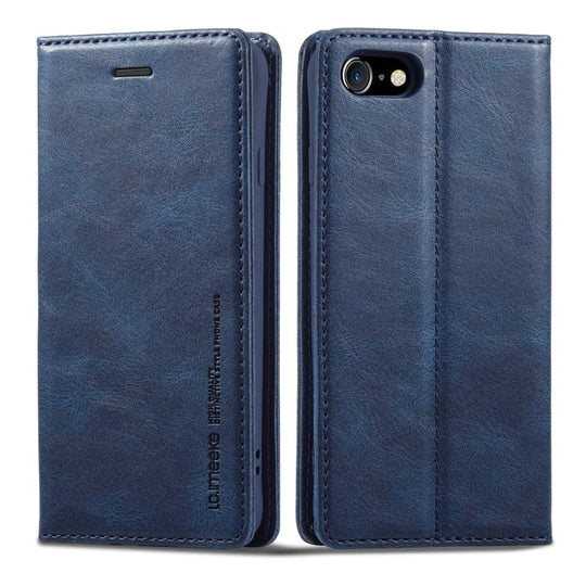 For iPhone SE 2022 / SE 2020 / 8 / 7 LC.IMEEKE RFID Anti-theft Leather Phone Case(Blue)
