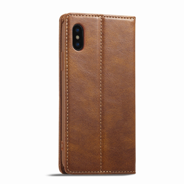 For iPhone X / XS LC.IMEEKE RFID Anti-theft Leather Phone Case(Brown) - More iPhone Cases by LC.IMEEKE | Online Shopping UK | buy2fix
