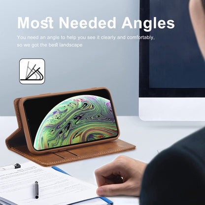 For iPhone X / XS LC.IMEEKE RFID Anti-theft Leather Phone Case(Brown) - More iPhone Cases by LC.IMEEKE | Online Shopping UK | buy2fix