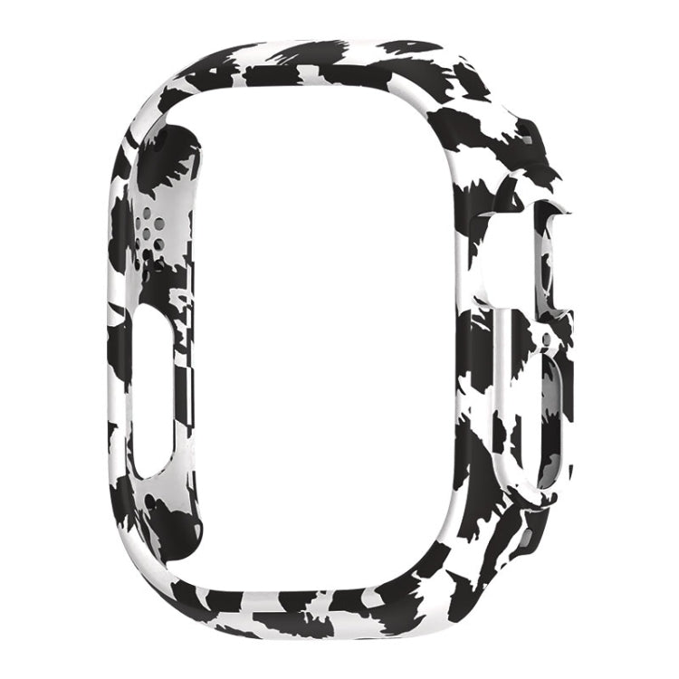 For Apple Watch Ultra 3 / 2 / 1 49mm PC Hollow Electroplating Protective Case(White Leopard) by buy2fix