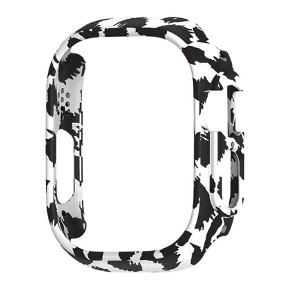 For Apple Watch Ultra 3 / 2 / 1 49mm PC Hollow Electroplating Protective Case(White Leopard) by buy2fix
