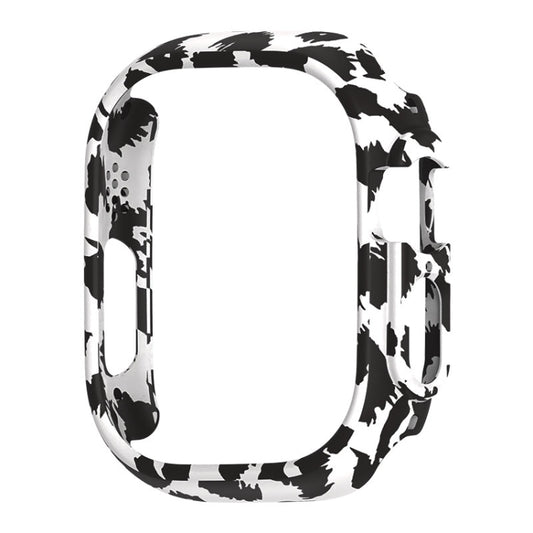 For Apple Watch Ultra 3 / 2 / 1 49mm PC Hollow Electroplating Protective Case(White Leopard) by buy2fix