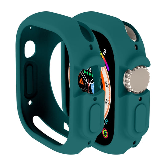 For Apple Watch Ultra 4 / 3 / 2 / 1 49mm Candy TPU Protective Case(Dark Green)