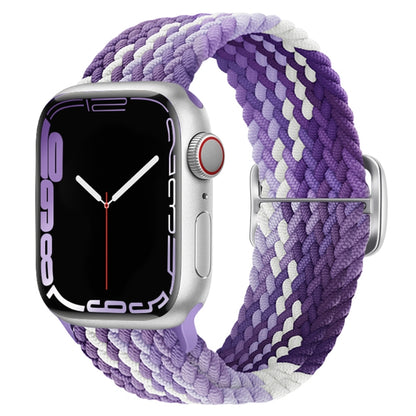 Buckle Nylon Braided Watch Band for Apple Watch Ultra 49mm&Watch Ultra 2 49mm / Series 9&8&7 45mm / SE 3&SE 2&6&SE&5&4 44mm / 3&2&1 42mm(Purple) by buy2fix
