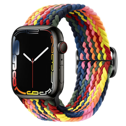 Buckle Nylon Braided Watch Band for Apple Watch Ultra 49mm&Watch Ultra 2 49mm / Series 9&8&7 45mm / SE 3&SE 2&6&SE&5&4 44mm / 3&2&1 42mm(Colorful) by buy2fix