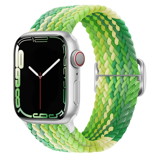 Buckle Nylon Braided Watch Band for Apple Watch Ultra 49mm&Watch Ultra 2 49mm / Series 9&8&7 45mm / SE 3&SE 2&6&SE&5&4 44mm / 3&2&1 42mm(Lime Green) by buy2fix