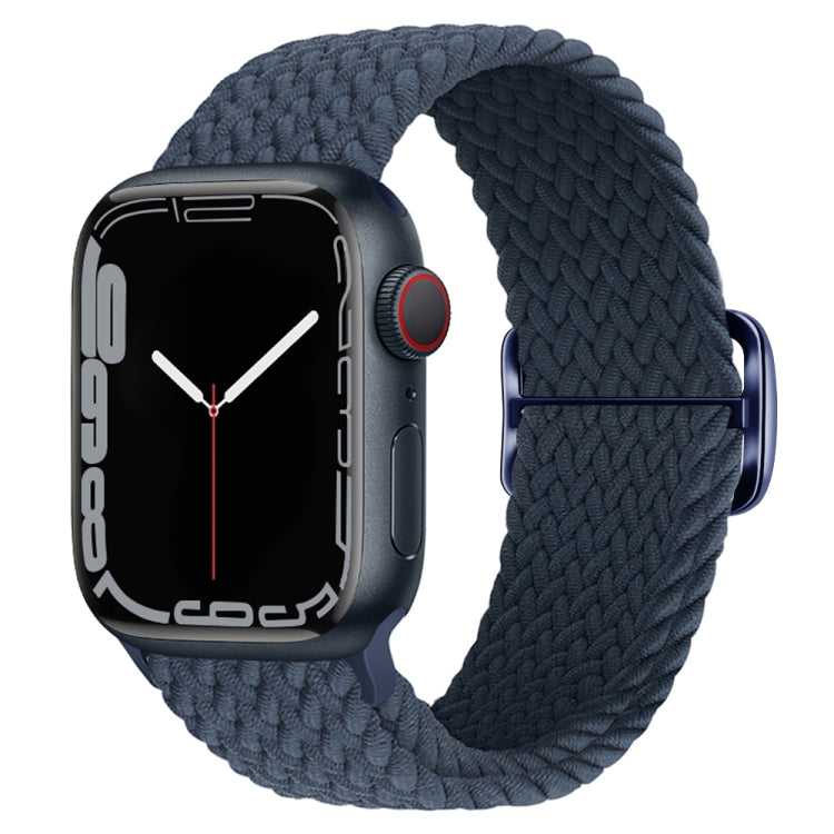 Buckle Nylon Braided Watch Band for Apple Watch Ultra 49mm&Watch Ultra 2 49mm / Series 9&8&7 45mm / SE 3&SE 2&6&SE&5&4 44mm / 3&2&1 42mm(Dark Blue) by buy2fix
