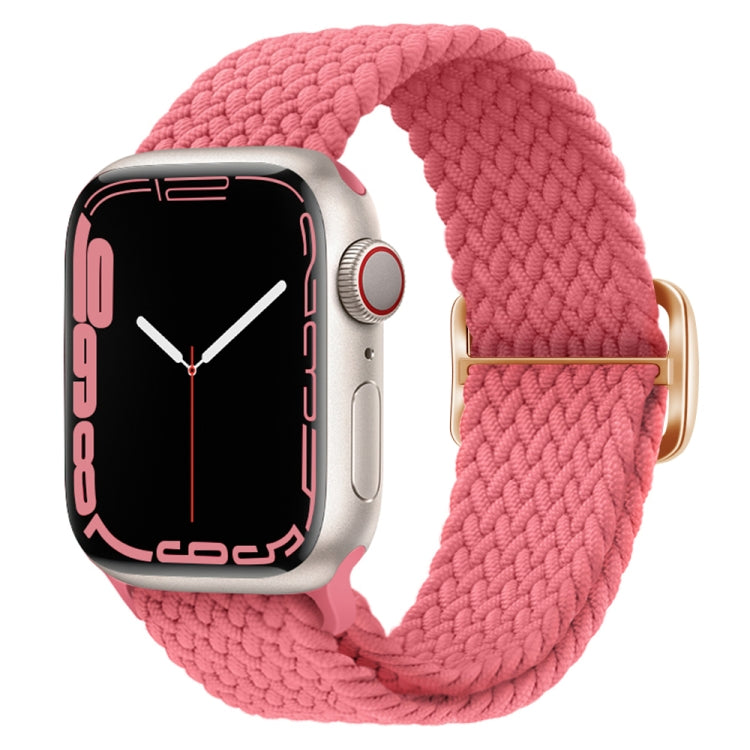 Buckle Nylon Braided Watch Band for Apple Watch Ultra 49mm&Watch Ultra 2 49mm / Series 9&8&7 45mm / SE 3&SE 2&6&SE&5&4 44mm / 3&2&1 42mm(Pink) by buy2fix