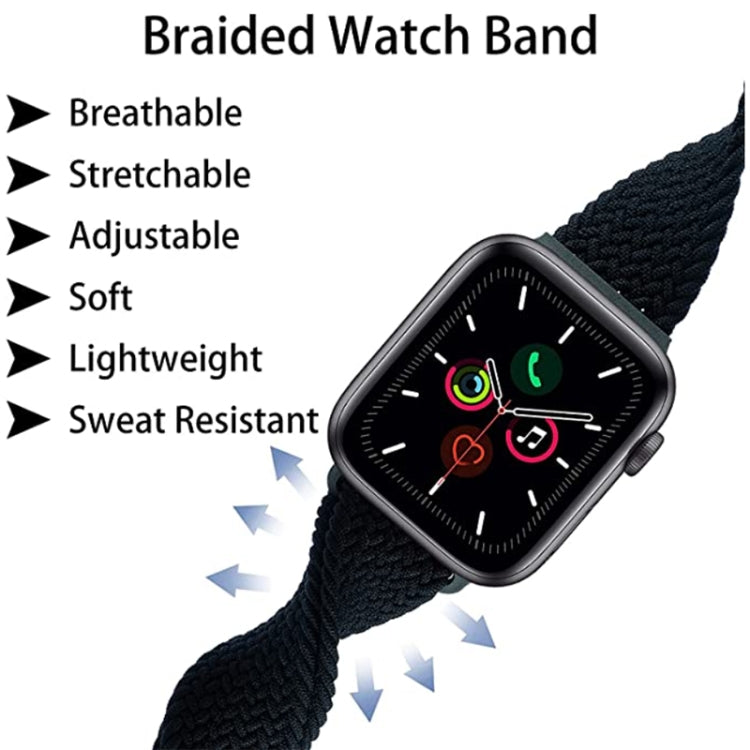 Buckle Nylon Braided Watch Band for Apple Watch Ultra 49mm&Watch Ultra 2 49mm / Series 9&8&7 45mm / SE 3&SE 2&6&SE&5&4 44mm / 3&2&1 42mm(Dark Blue) by buy2fix