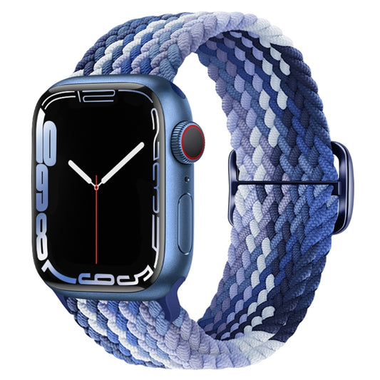 Buckle Nylon Braided Watch Band For Apple Watch Series 8&7 41mm / SE 2&6&SE&5&4 40mm / 3&2&1 38mm(Blueberry) by buy2fix