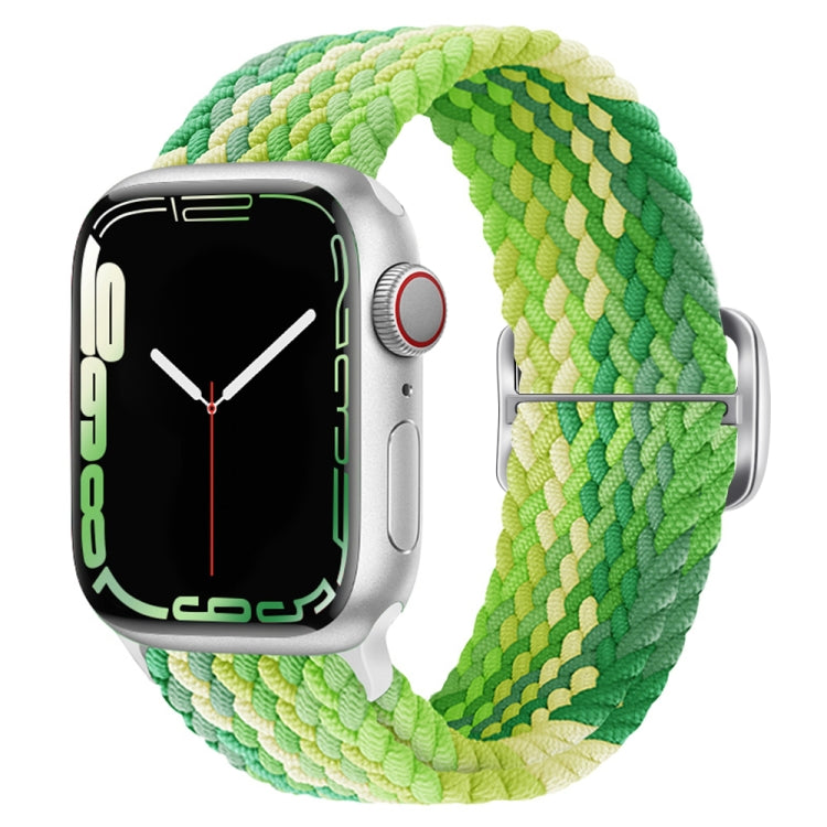 Buckle Nylon Braided Watch Band For Apple Watch Series 8&7 41mm / SE 2&6&SE&5&4 40mm / 3&2&1 38mm(Lime Green) by buy2fix
