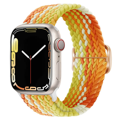 Buckle Nylon Braided Watch Band For Apple Watch Series 8&7 41mm / SE 2&6&SE&5&4 40mm / 3&2&1 38mm(Orange) by buy2fix