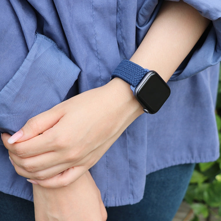 Buckle Nylon Braided Watch Band For Apple Watch Series 8&7 41mm / SE 2&6&SE&5&4 40mm / 3&2&1 38mm(Blue Pink) by buy2fix