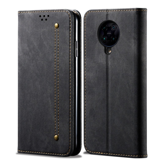 For Xiaomi Redmi K30 Pro / POCO F2 Denim Texture Casual Style Horizontal Flip Leather Case with Holder & Card Slots & Wallet(Black)