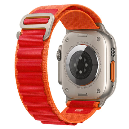 For Apple Watch Ultra 49mm Nylon Watch Band (Orange + Red) by buy2fix