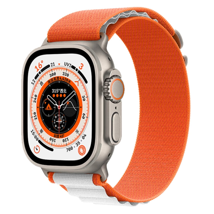 For Apple Watch Ultra 49mm Nylon Watch Band (White+Orange) by buy2fix
