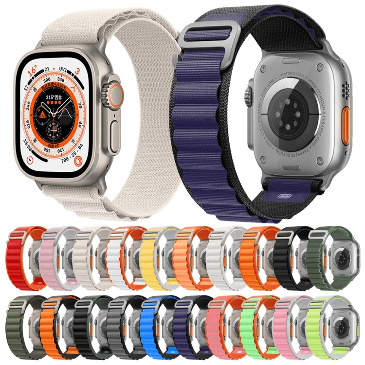 For Apple Watch Ultra 49mm Nylon Watch Band (Orange + Red) by buy2fix