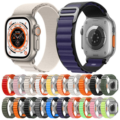 For Apple Watch Ultra 49mm Nylon Watch Band (Orange+Pink) by buy2fix