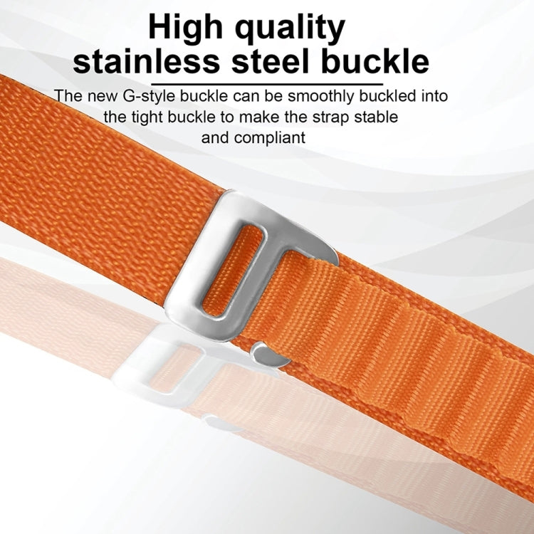 For Apple Watch Ultra 49mm Nylon Watch Band (White+Orange) by buy2fix
