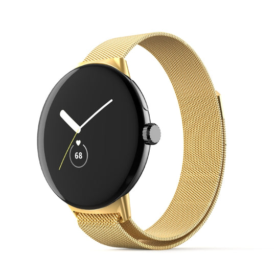 For Google Pixel Watch 5 / 4 / 3 / 2 / 1 41mm Milanese Stainless Steel Metal Watch Band(Gold)
