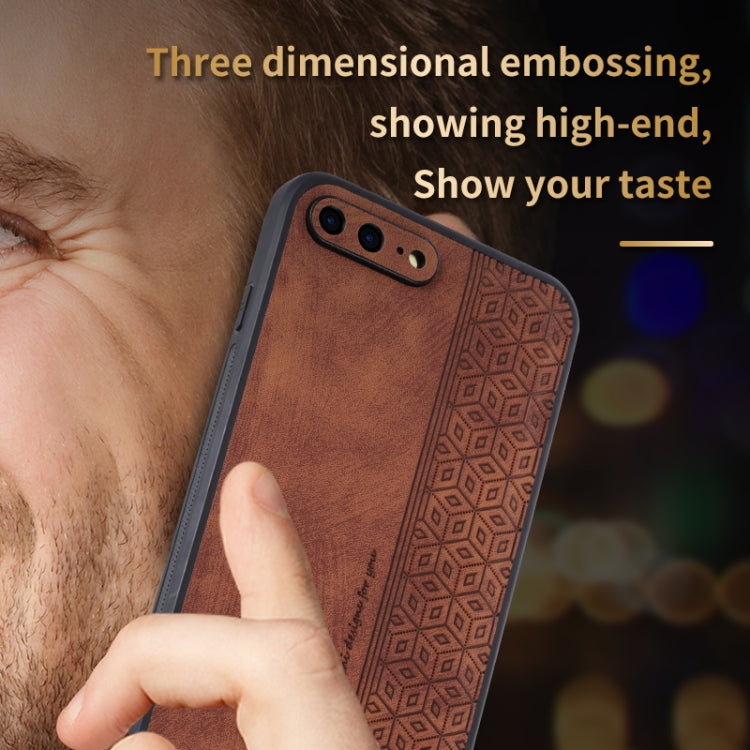 For iPhone 8 Plus / 7 Plus AZNS 3D Embossed Skin Feel Phone Case(Black) - More iPhone Cases by AZNS | Online Shopping UK | buy2fix
