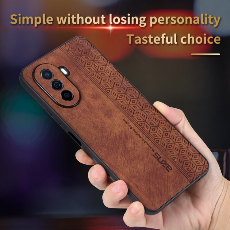 For Huawei Enjoy 50 / nova Y70 AZNS 3D Embossed Skin Feel Phone Case(Black) - Huawei Cases by AZNS | Online Shopping UK | buy2fix