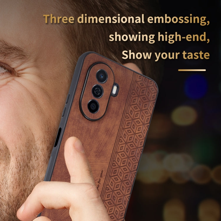 For Huawei Enjoy 50 / nova Y70 AZNS 3D Embossed Skin Feel Phone Case(Black) - Huawei Cases by AZNS | Online Shopping UK | buy2fix