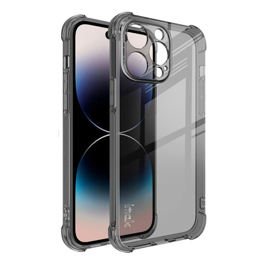 For iPhone 14 Pro imak Shockproof Airbag TPU Phone Case(Transparent Black)