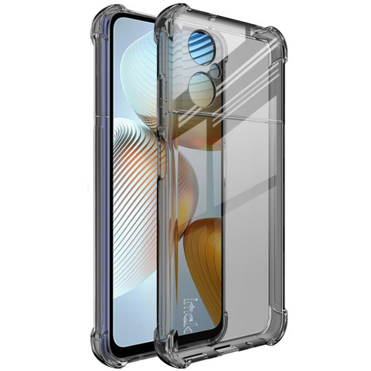 For Xiaomi Poco M4 5G imak Shockproof Airbag TPU Phone Case(Transparent Black)