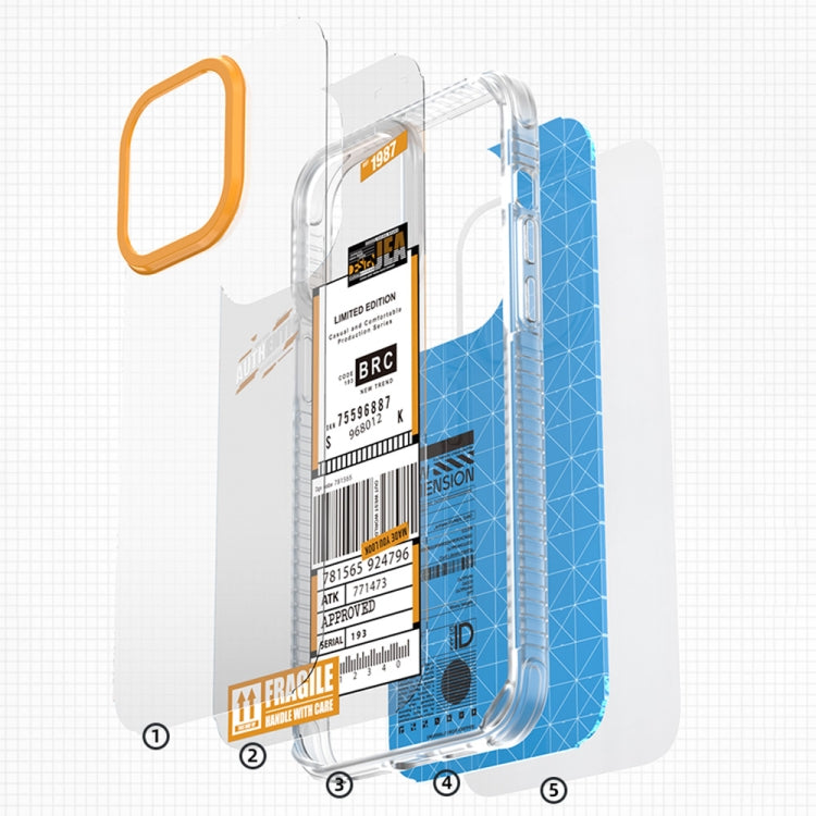 For iPhone 14 Mutural Dual-side Laminating Printed TPU Phone Case(Yellow) - iPhone 14 Cases by Mutural | Online Shopping UK | buy2fix