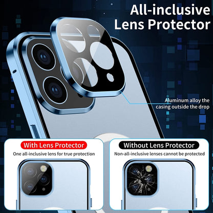 For iPhone 13 360 Full Body Magnetic Frosted Magsafe Phone Case(Sierra Blue) - iPhone 13 Cases by buy2fix | Online Shopping UK | buy2fix