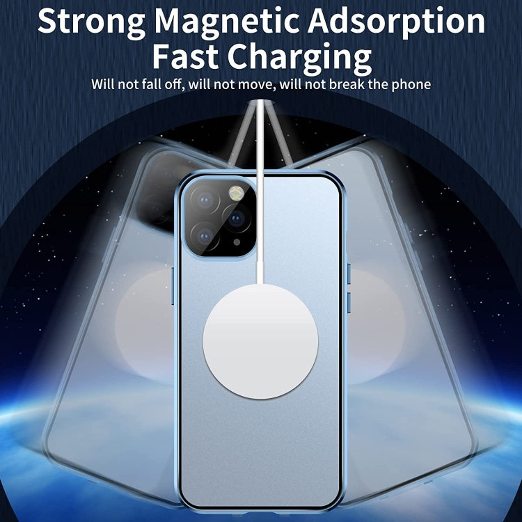 For iPhone 13 Pro 360 Full Body Magnetic Frosted Magsafe Phone Case(Silver) - iPhone 13 Pro Cases by buy2fix | Online Shopping UK | buy2fix