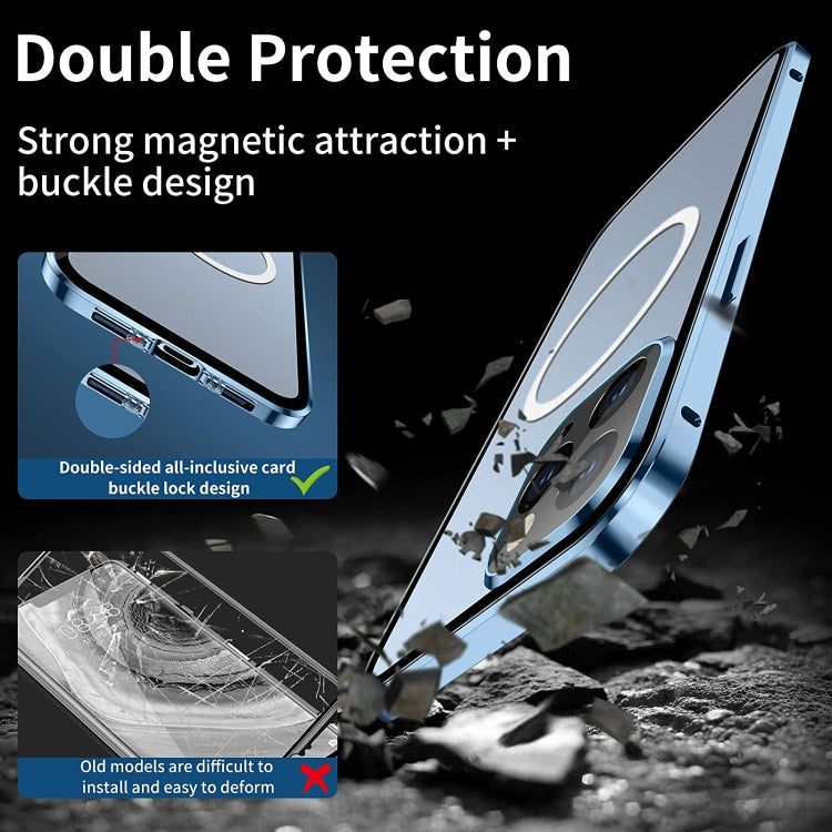 For iPhone 13 Pro 360 Full Body Magnetic Frosted Magsafe Phone Case(Silver) - iPhone 13 Pro Cases by buy2fix | Online Shopping UK | buy2fix