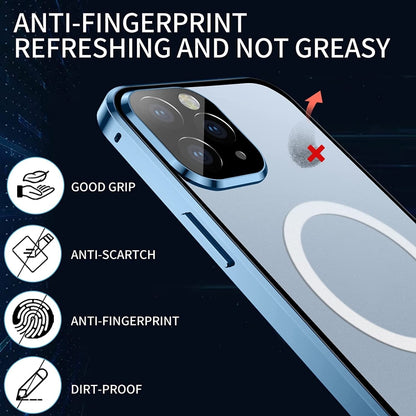 For iPhone 13 Pro 360 Full Body Magnetic Frosted Magsafe Phone Case(Silver) - iPhone 13 Pro Cases by buy2fix | Online Shopping UK | buy2fix