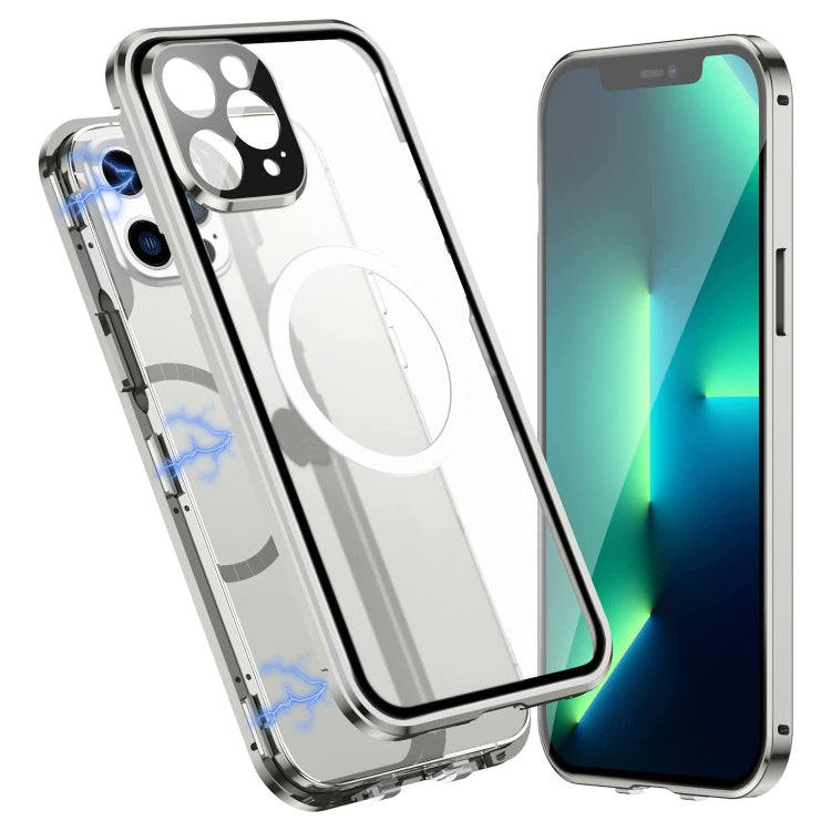 For iPhone 13 Pro Max 360 Full Body Magnetic Frosted Magsafe Phone Case(Silver) - iPhone 13 Pro Max Cases by buy2fix | Online Shopping UK | buy2fix