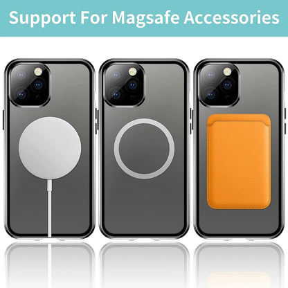 For iPhone 12 360 Full Body Magnetic Frosted Magsafe Phone Case(Silver) - iPhone 12 / 12 Pro Cases by buy2fix | Online Shopping UK | buy2fix
