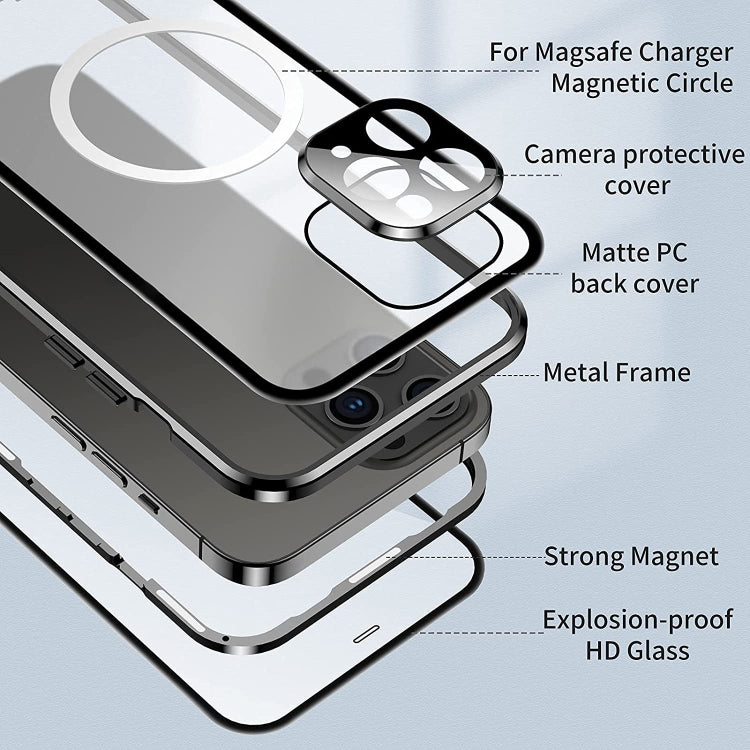 For iPhone 12 Pro Max 360 Full Body Magnetic Frosted Magsafe Phone Case(Gold) by buy2fix