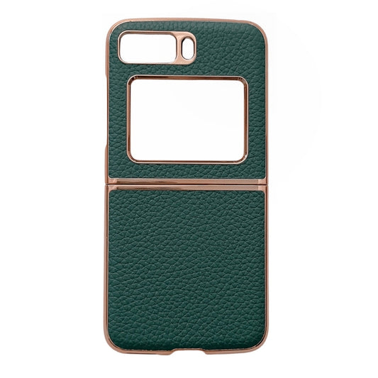 For Motorola Moto Razr 2022 Star Series Nano Electroplating PU Phone Case(Forest Green) - Motorola Cases by buy2fix | Online Shopping UK | buy2fix