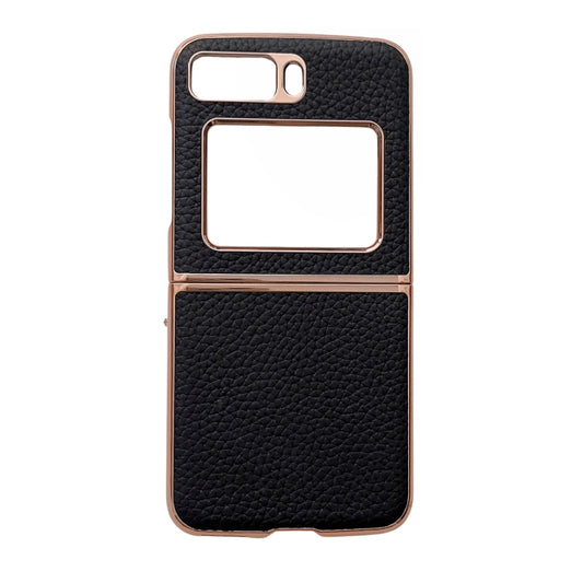 For Motorola Moto Razr 2022 Star Series Nano Electroplating PU Phone Case(Black) - Motorola Cases by buy2fix | Online Shopping UK | buy2fix