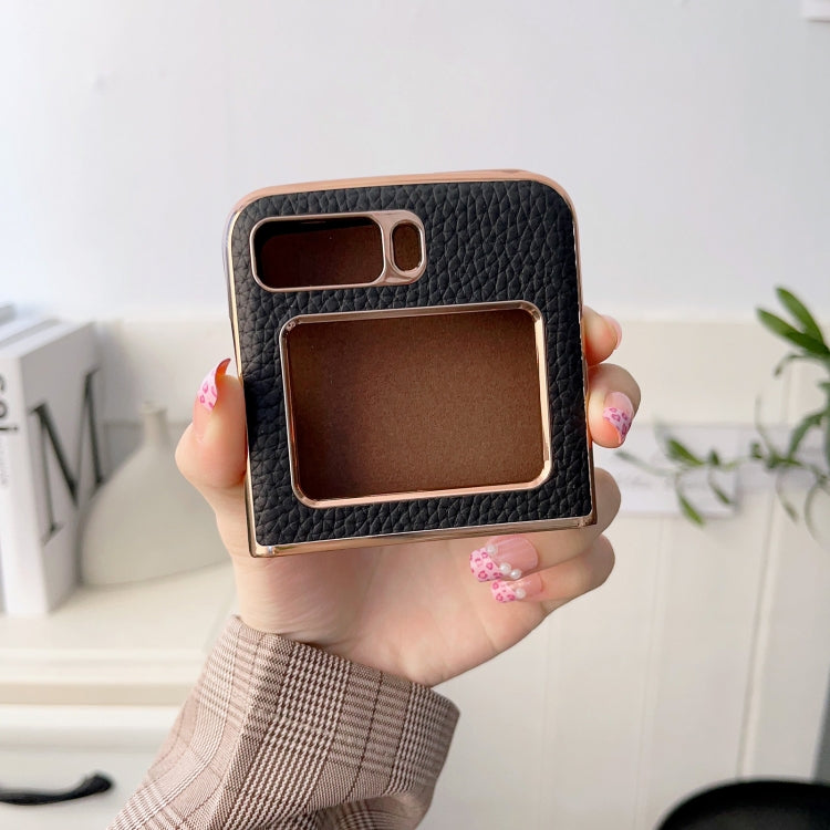 For Motorola Moto Razr 2022 Star Series Nano Electroplating PU Phone Case(Elephant Grey) by buy2fix