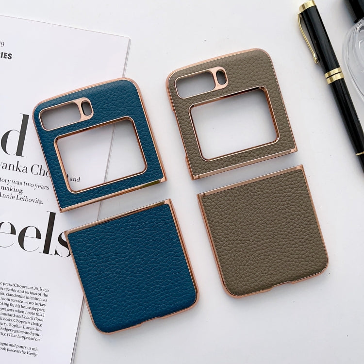 For Motorola Moto Razr 2022 Star Series Nano Electroplating PU Phone Case(Elephant Grey) by buy2fix